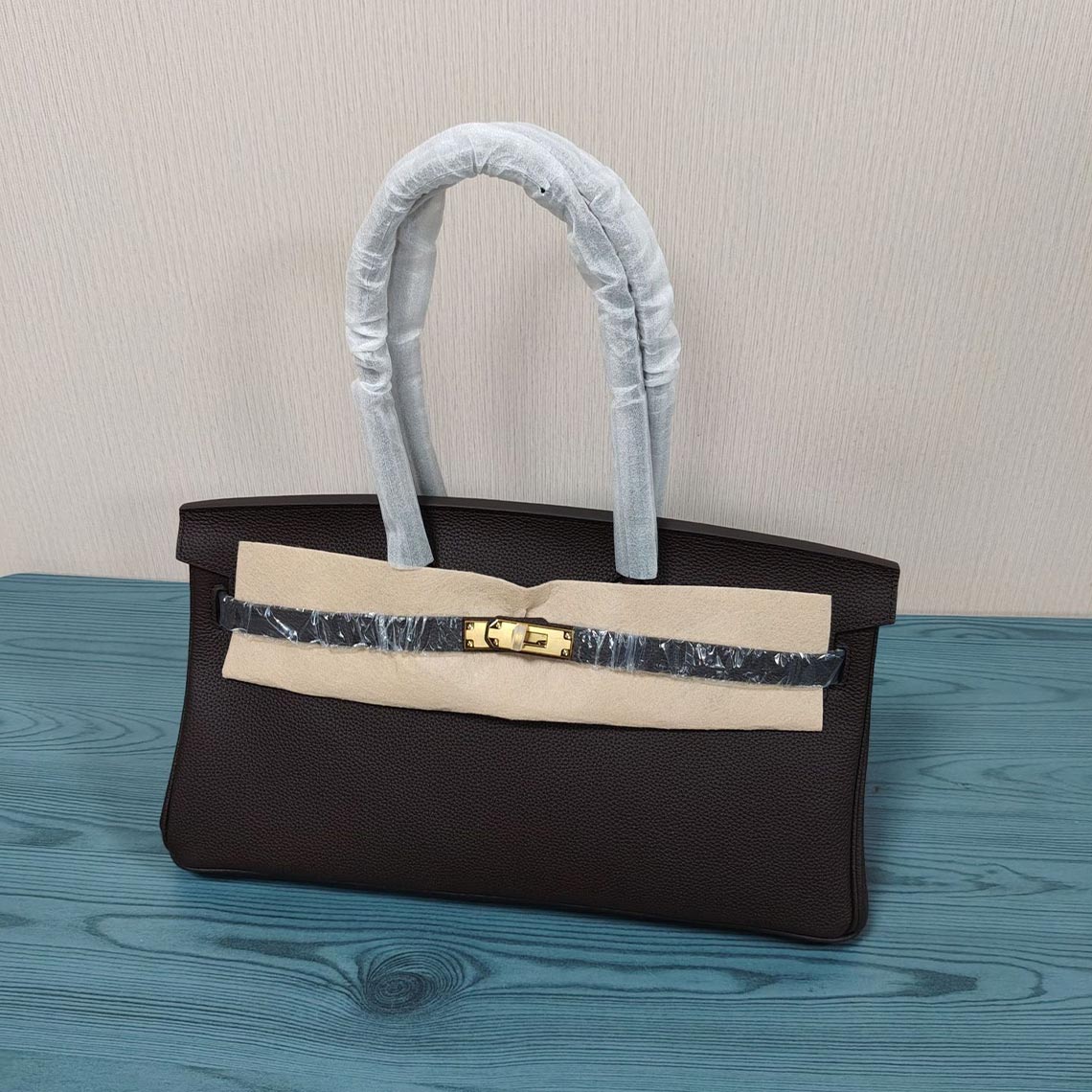 Top Grain Leather Top Handle Bag with Long Shoulder Strap - 40cm detail image 12