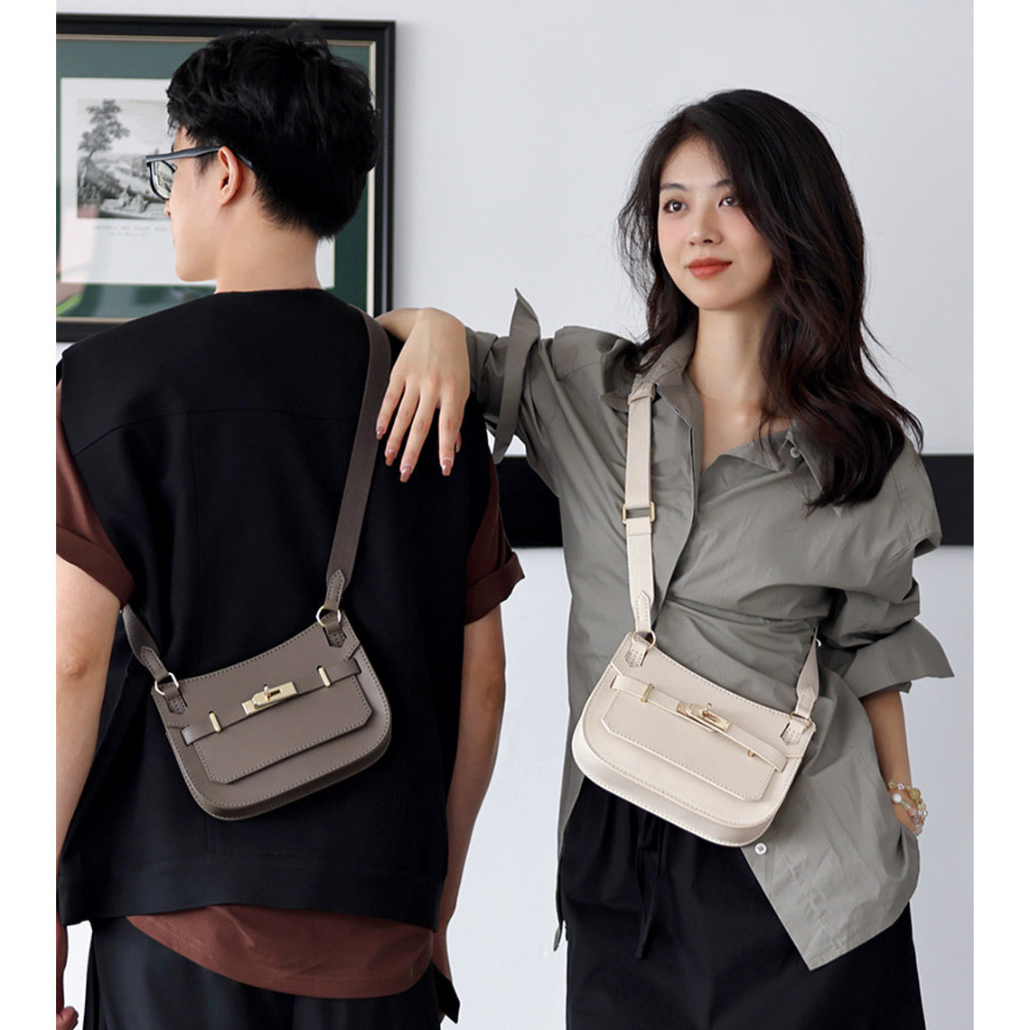 Handsew Top Grain Leather Mini Messenger Bag DIY Kit detail image 2