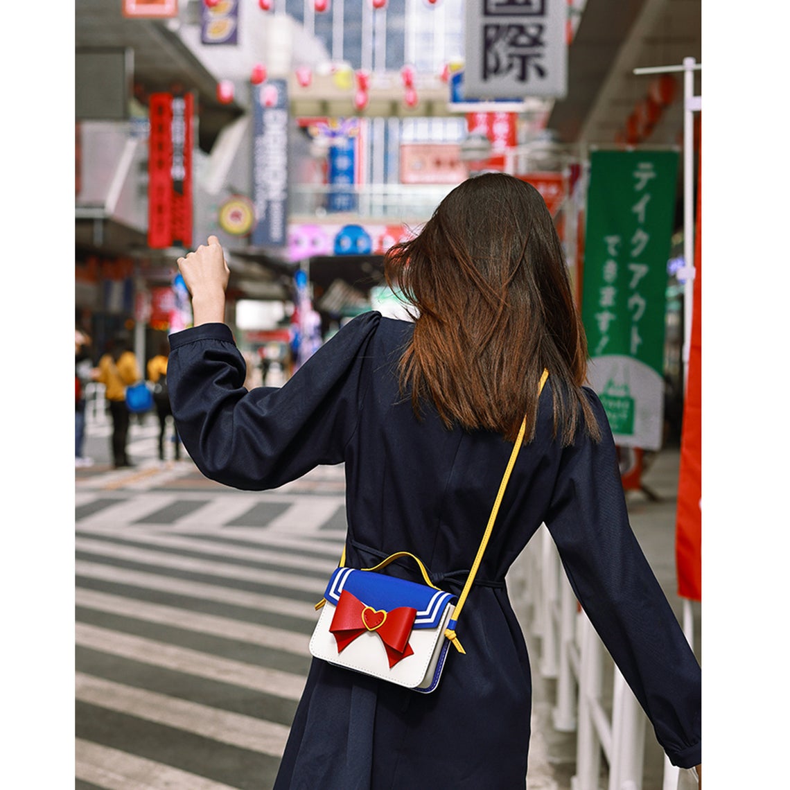 Handmade Leather Crossbody Bag DIY Kit with Anime Style Bowknot detail image 7