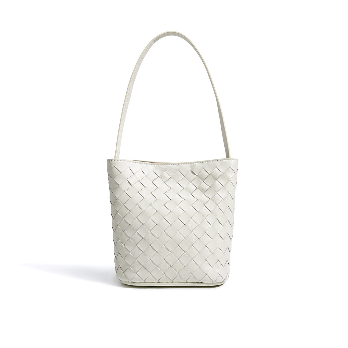 Sheep Leather Small Woven Tote Bag with Detachable Strap detail image 3