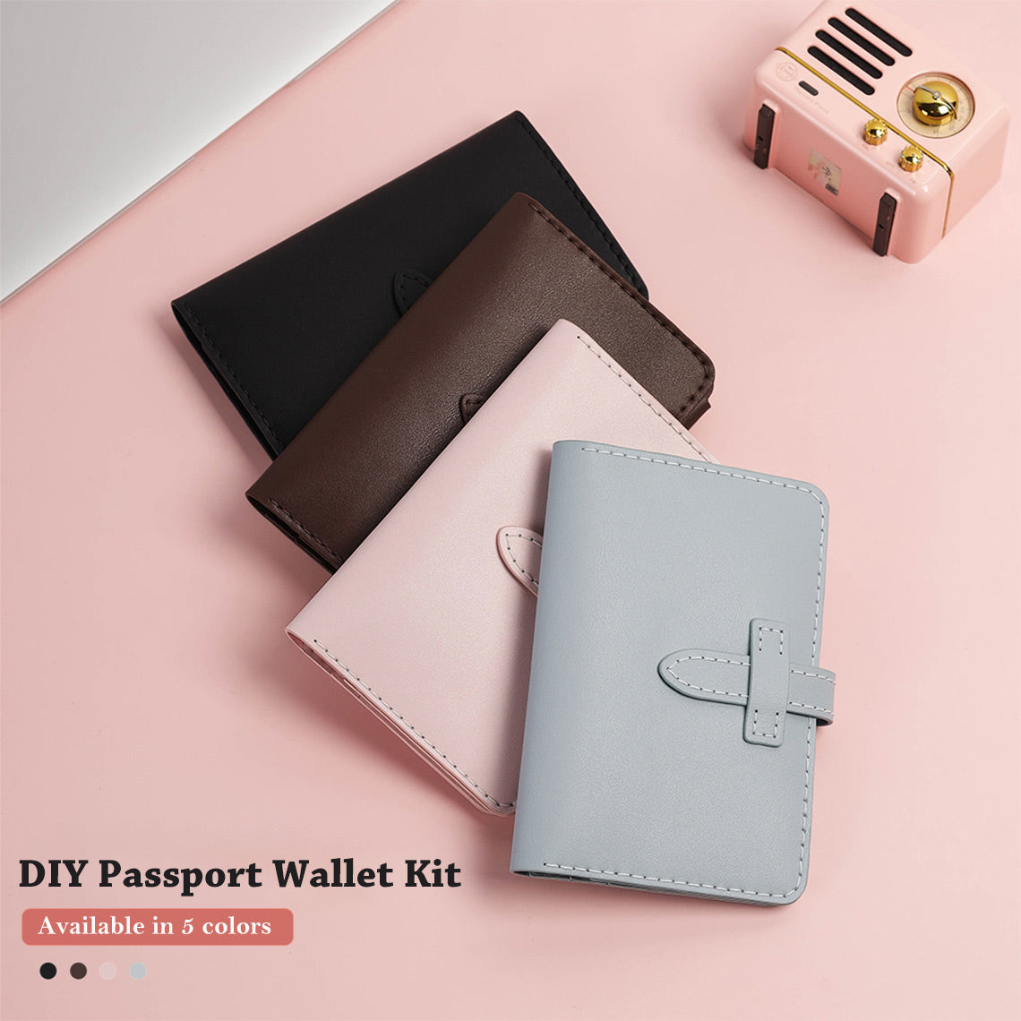 DIY Leather Passport Wallet Kit — Hand-Stitched, Pre-Cut & Pre-Punched detail image 1