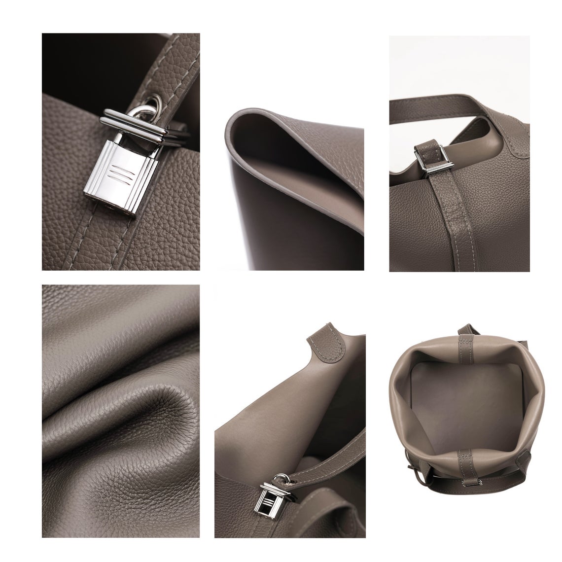 Hand-Sewn Bucket Bag Leather DIY Kit – Top Grain Leather, Lock Closure detail image 5