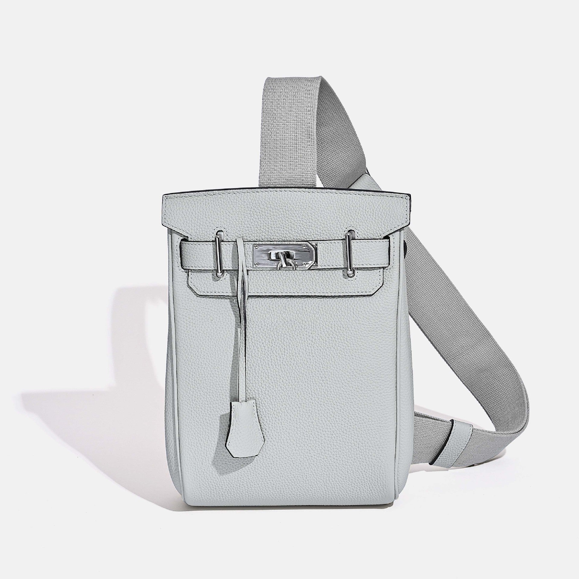Unisex Top Grain Leather Crossbody Backpack with Turn Lock detail image 8