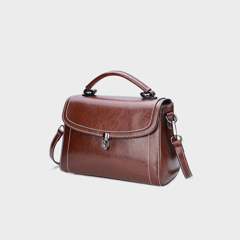 Genuine Leather Handbag - Top Grain Cowhide Square Bag product image 1