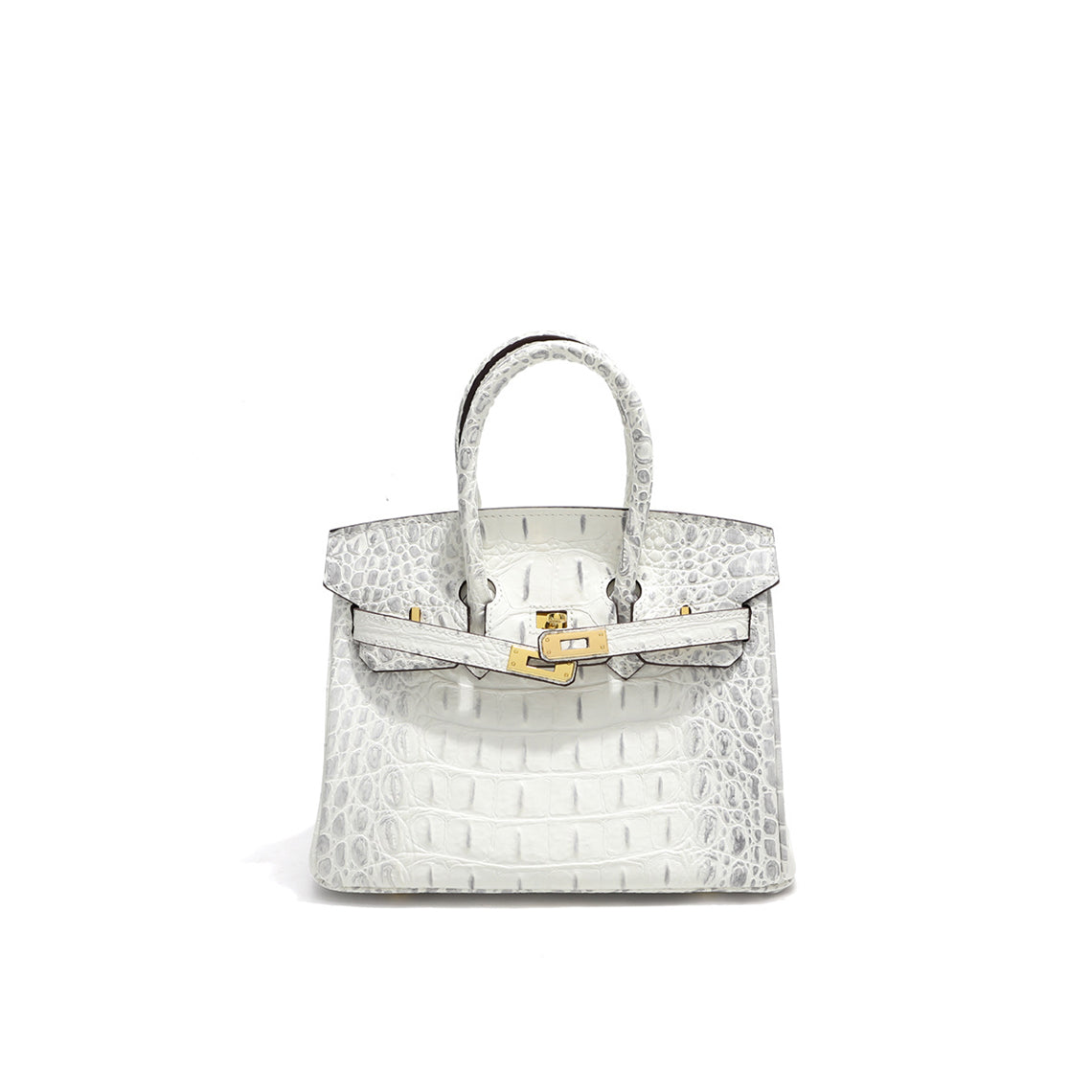 Crocodile Embossed Leather Top Handle Bag 30 – Medium detail image 1
