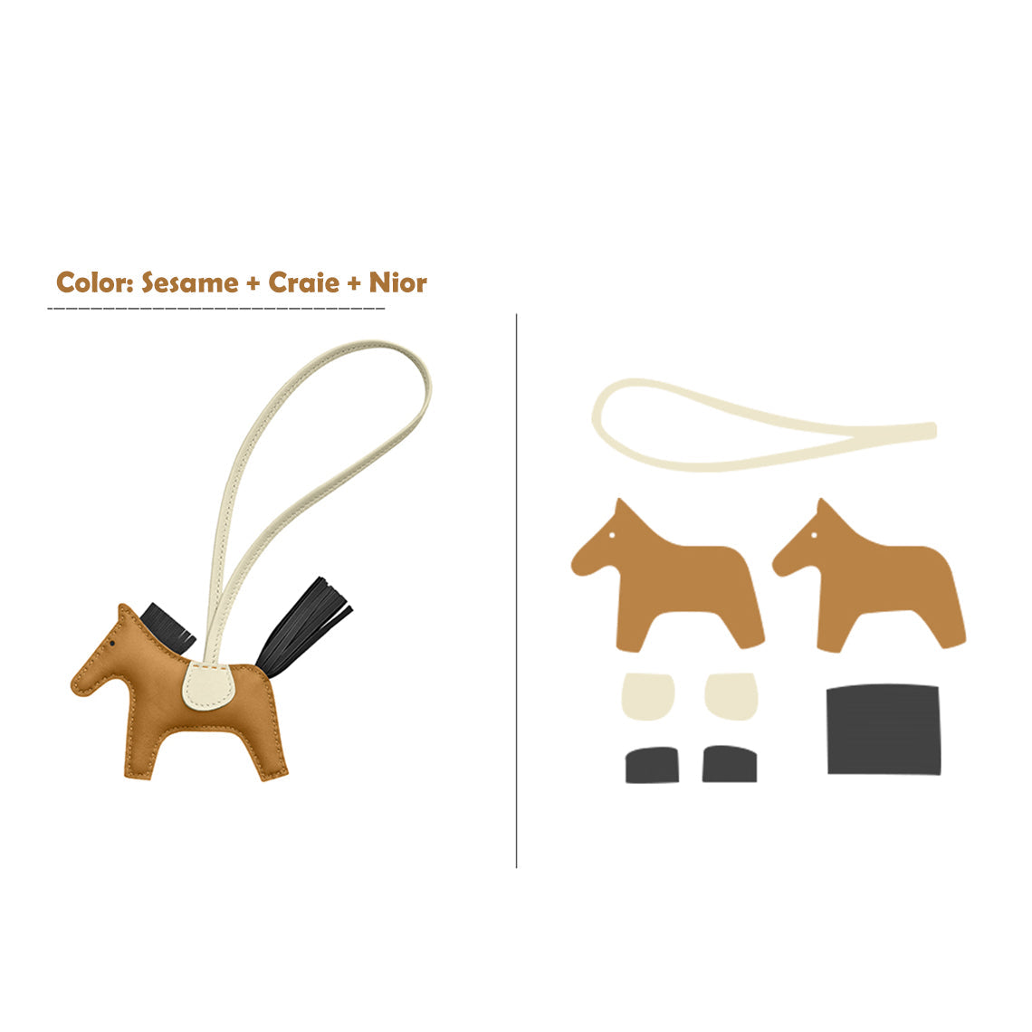 Handsew DIY Lambskin Leather Horse Purse Charm Kit detail image 14