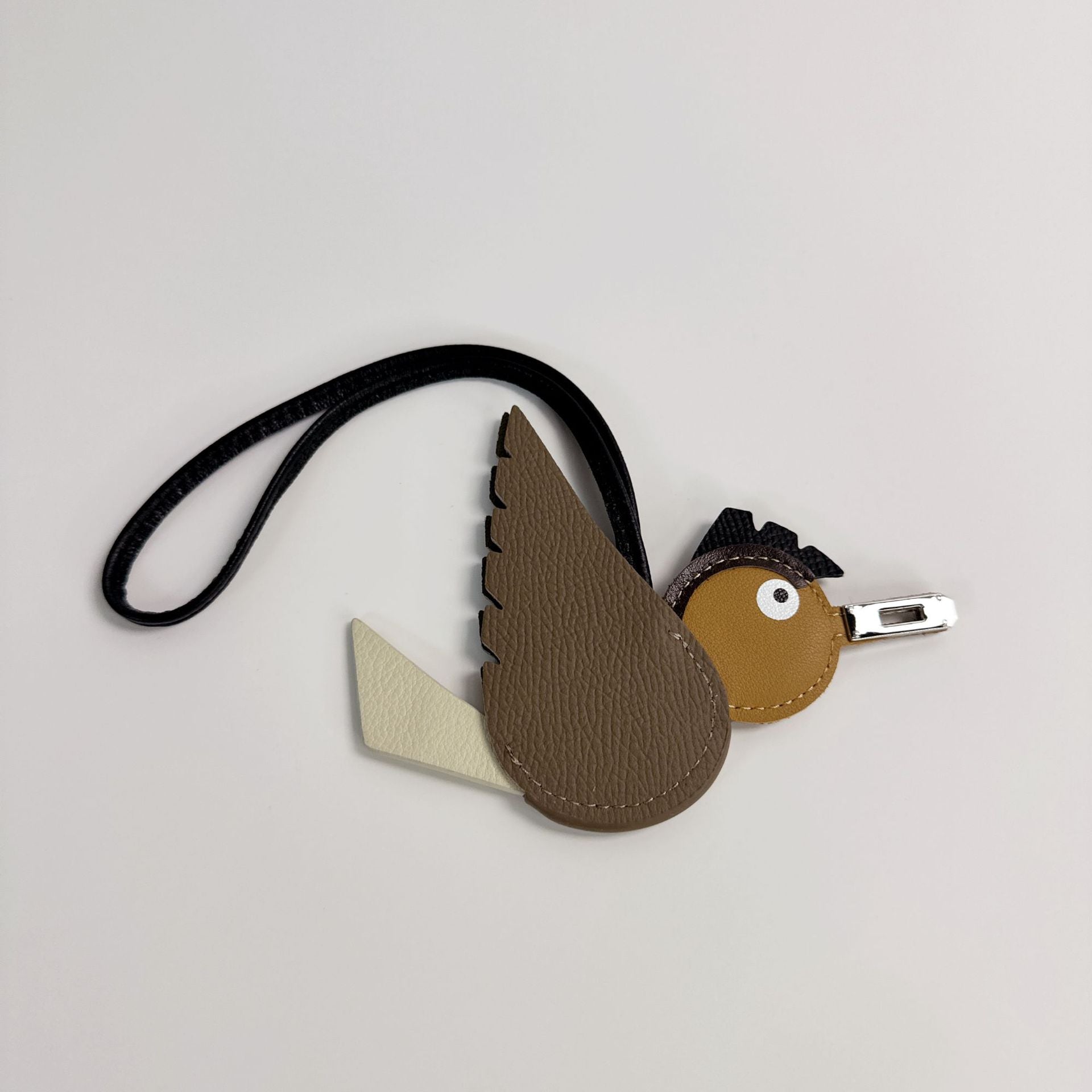 Top Grain Leather Birdy Bag Charm and Keychain detail image 8