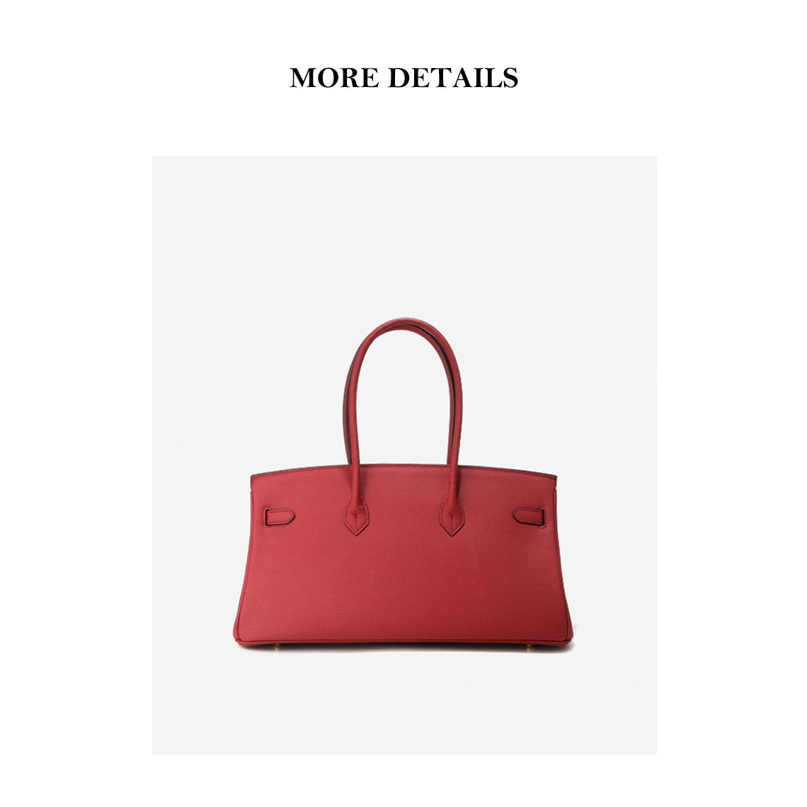 Top Grain Leather Top Handle Bag with Long Shoulder Strap - 40cm detail image 6