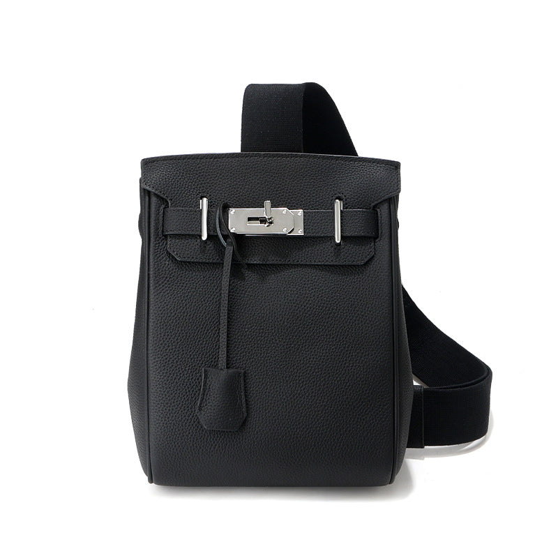Unisex Top Grain Leather Crossbody Backpack with Turn Lock product image 1