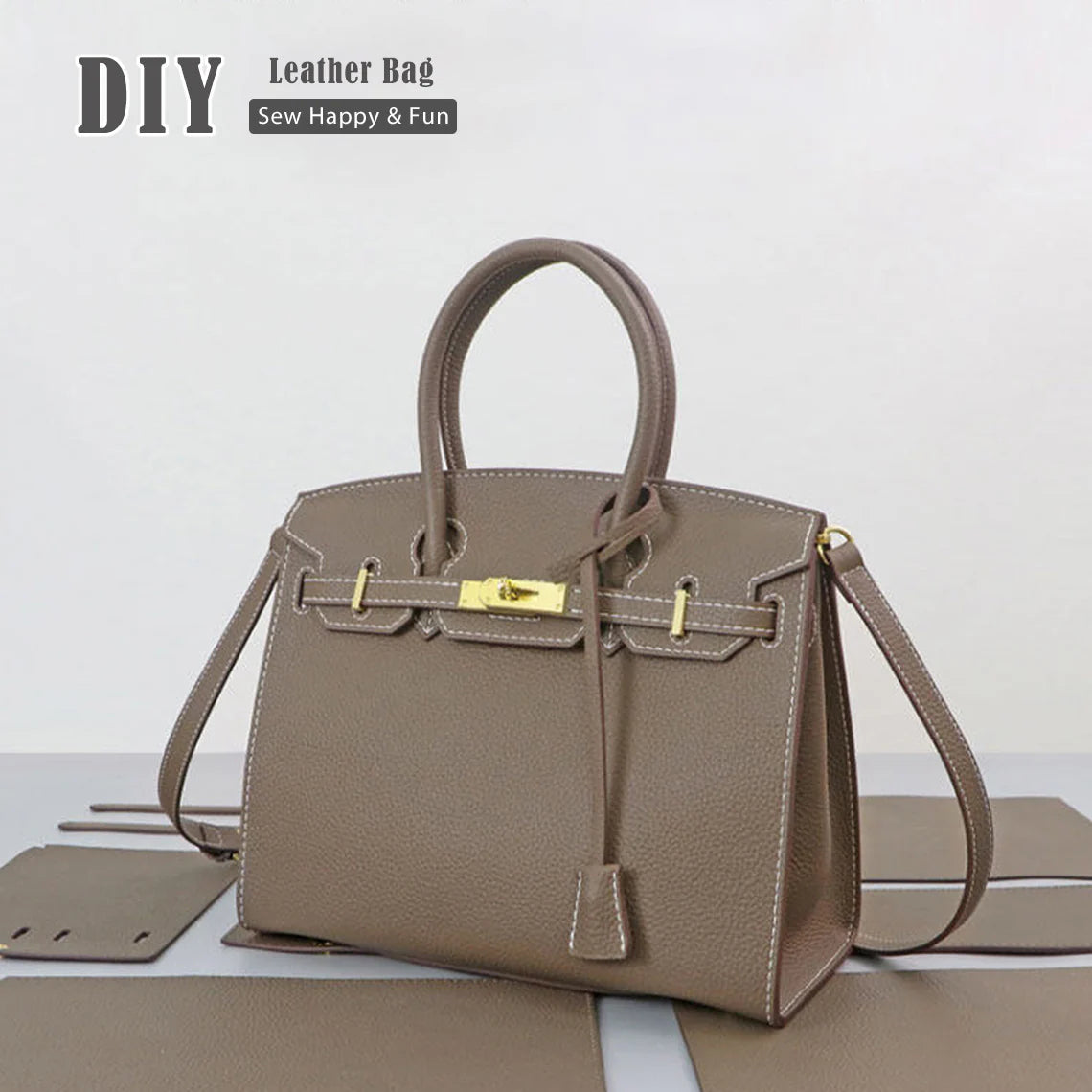 Sellier Leather Handbag DIY Kit – Top Grain, Pre-Cut & Pre-Punched detail image 8