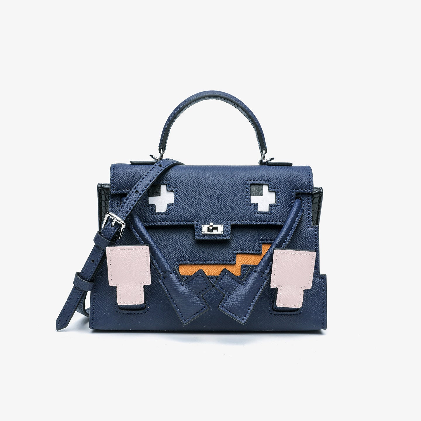 Picto Doll Bag Charm in Fine Embossed Grain Leather detail image 15