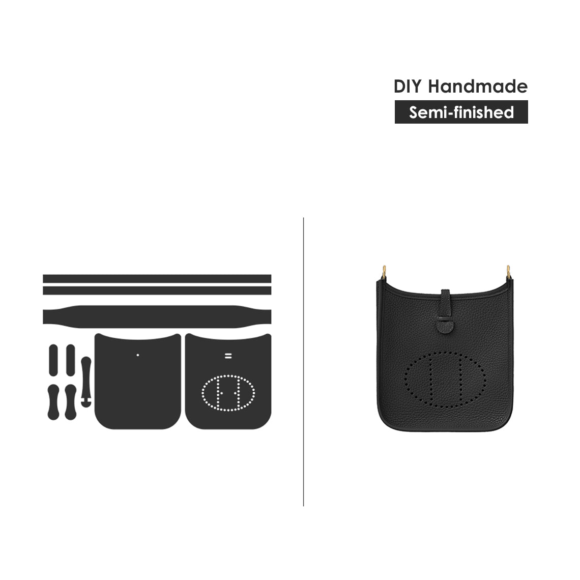 Full Grain Leather Mini Crossbody Bag DIY Kit – Hand-Sewn Leathercraft Project detail image 1
