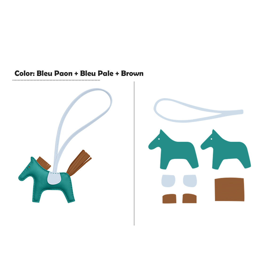 Handsew DIY Lambskin Leather Horse Purse Charm Kit detail image 19
