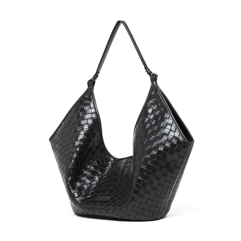 Large Capacity Woven Leather Underarm Bag for Daily Commute product image 1