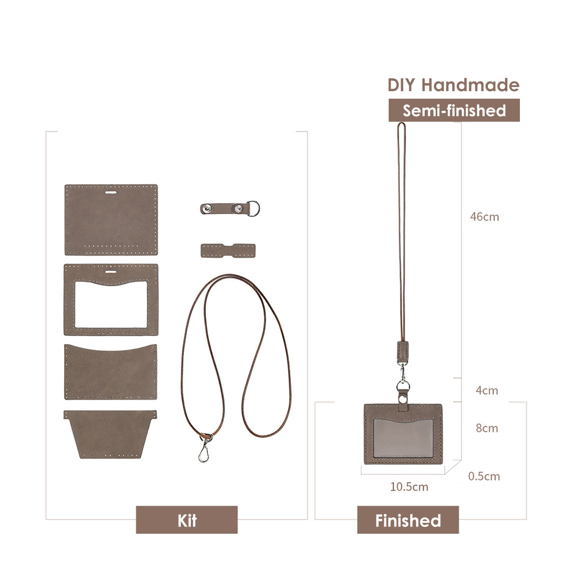DIY Leather ID Badge Holder Kit with Card Slots – Top Grain & Full Grain Leather product image 1