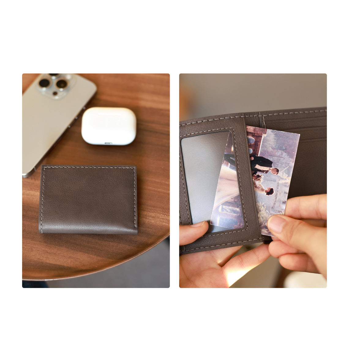 Top Grain Leather Trifold Wallet DIY Kit with Buckle - Hand Sewing Project detail image 5