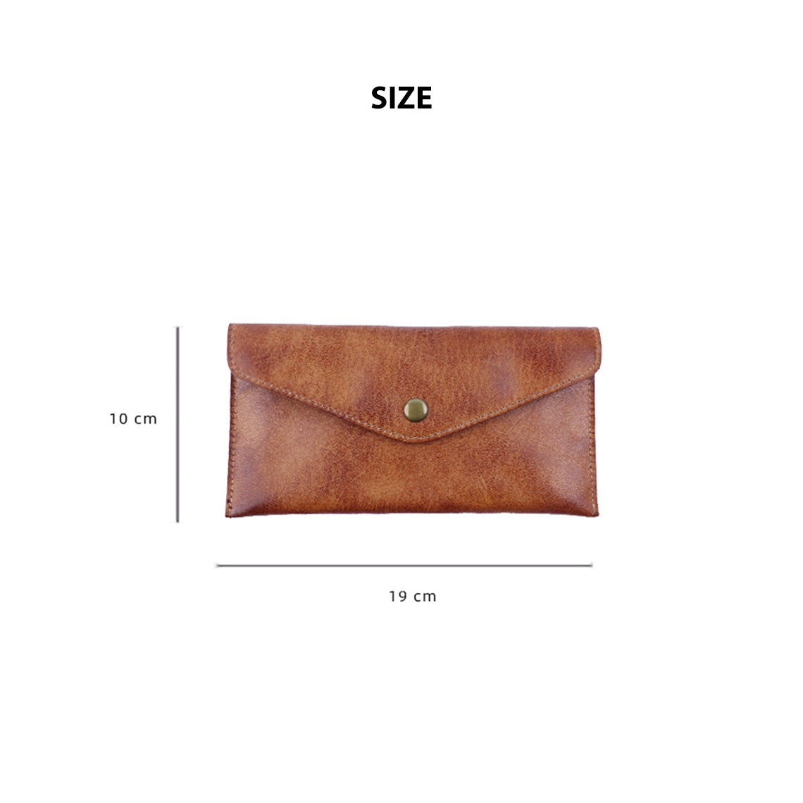 Vegetable Tanned Leather Envelope Wallet with Snap Pocket detail image 4