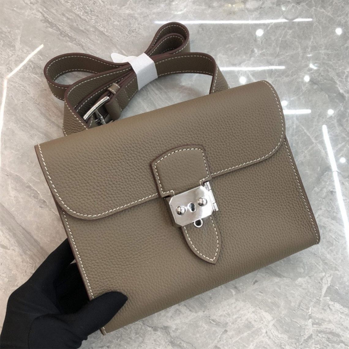 Top Grain Leather Mini Flap Bag – Compact Everyday Crossbody product image 1