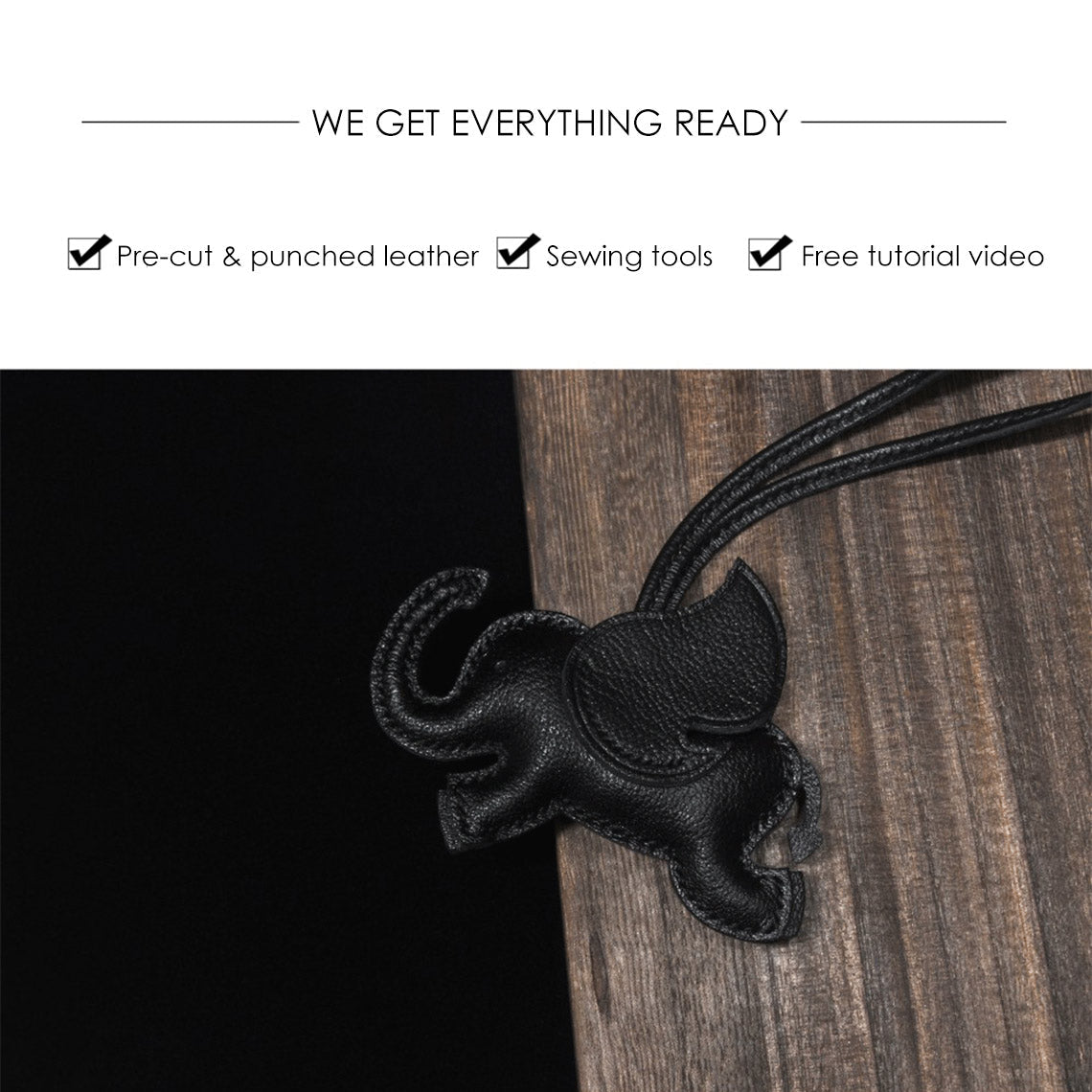 HANDSEWGIFT Sheep Leather Elephant Charm DIY Kit detail image 2