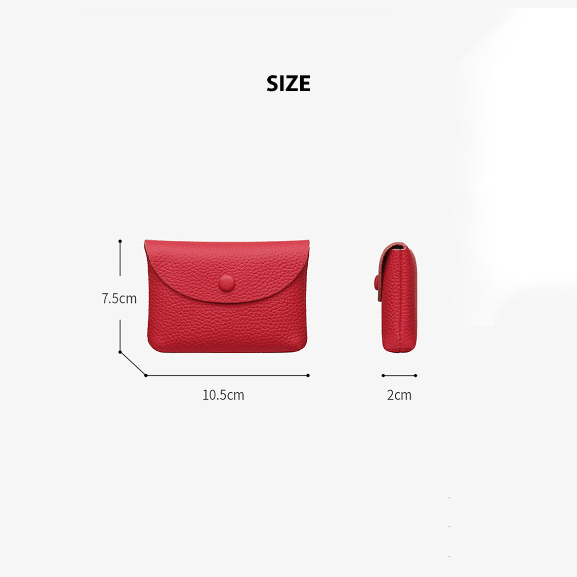 Top Grain Leather Simple Coin Wallet with Card Slots detail image 6
