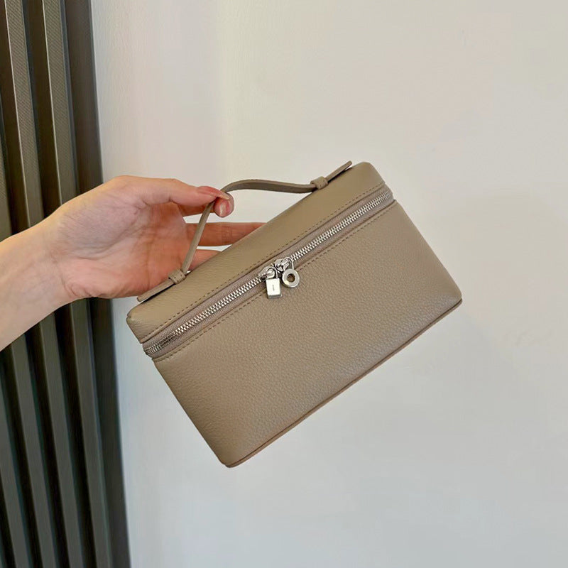 Top Grain Leather Extra Pocket Pouch Handbag – 19cm, Adjustable Strap product image 1