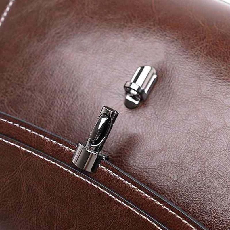 Genuine Leather Handbag - Top Grain Cowhide Square Bag detail image 11