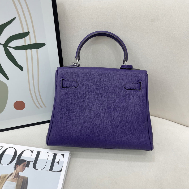 Top Grain Leather Mini Top Handle Bag with Detachable Strap detail image 14
