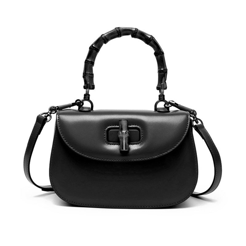 Genuine Leather Retro Bamboo Top Handle Mini Bag detail image 13