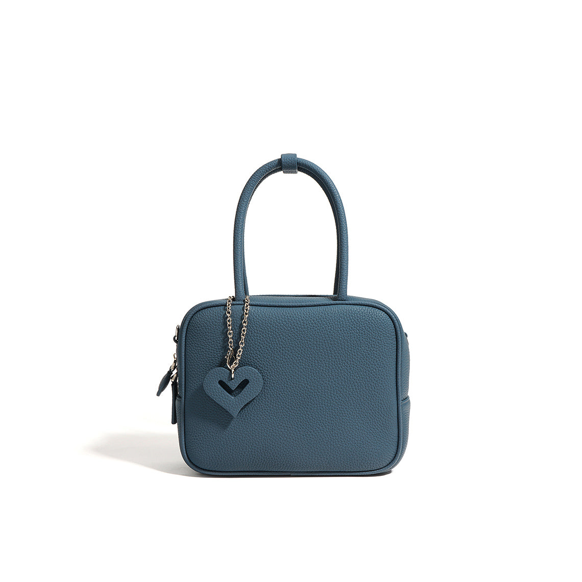 Top Grain Leather Square Bowling Handbag with Adjustable Strap detail image 1
