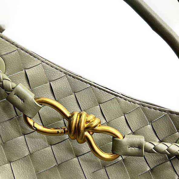 Woven Leather Tote Bag - Retro Knot Shoulder Bag & Handbag detail image 3