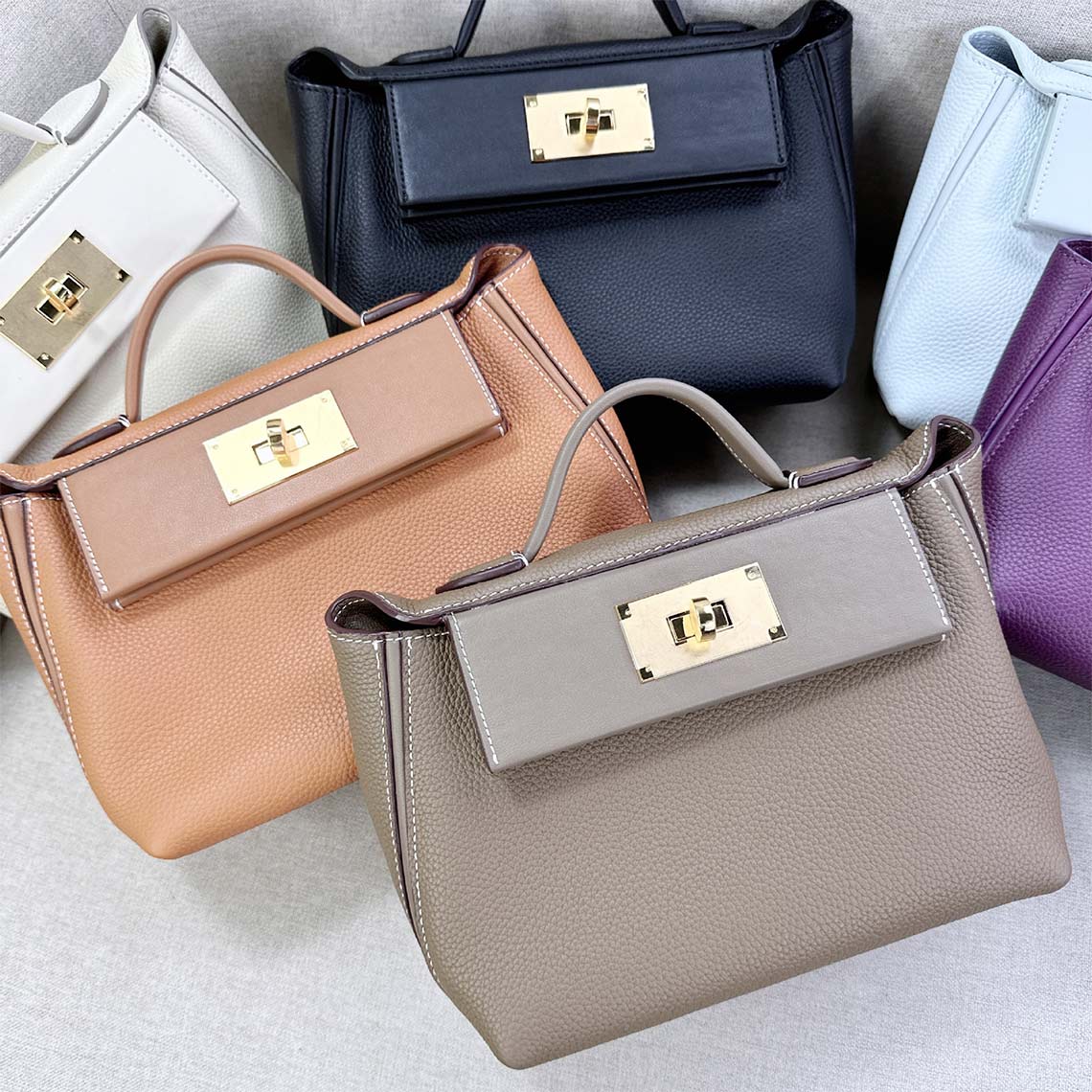 Mini 24/24 Bag in Top Grain Leather with Gold Hardware – Small and Large Sizes product image 1