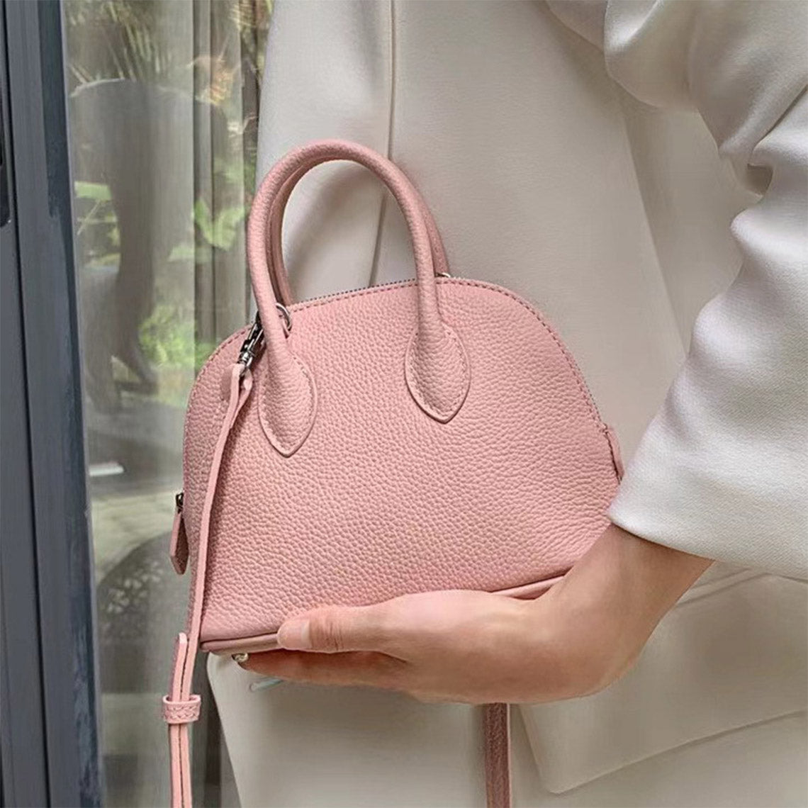 Mini Bowling Handbag in Top Grain Leather – 10 Colors detail image 18