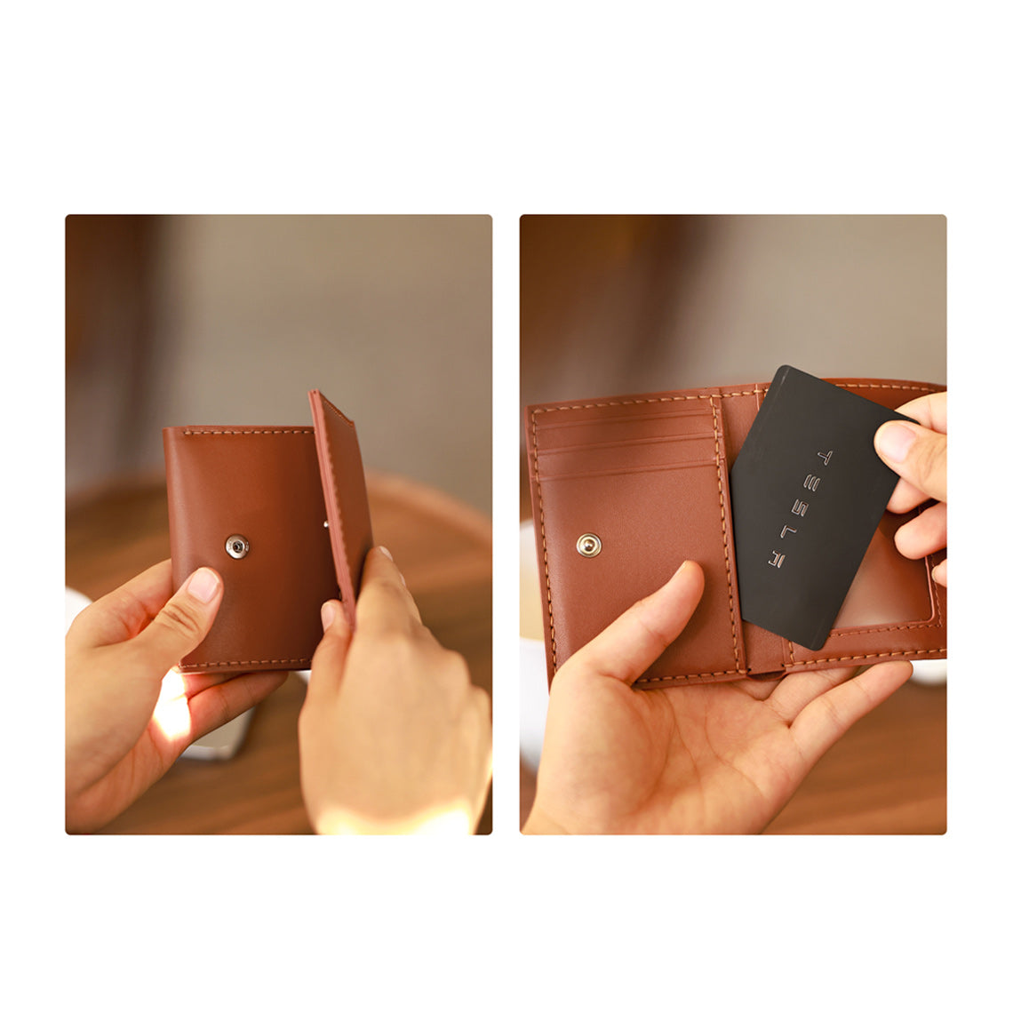 Top Grain Leather Trifold Wallet DIY Kit with Buckle - Hand Sewing Project detail image 9