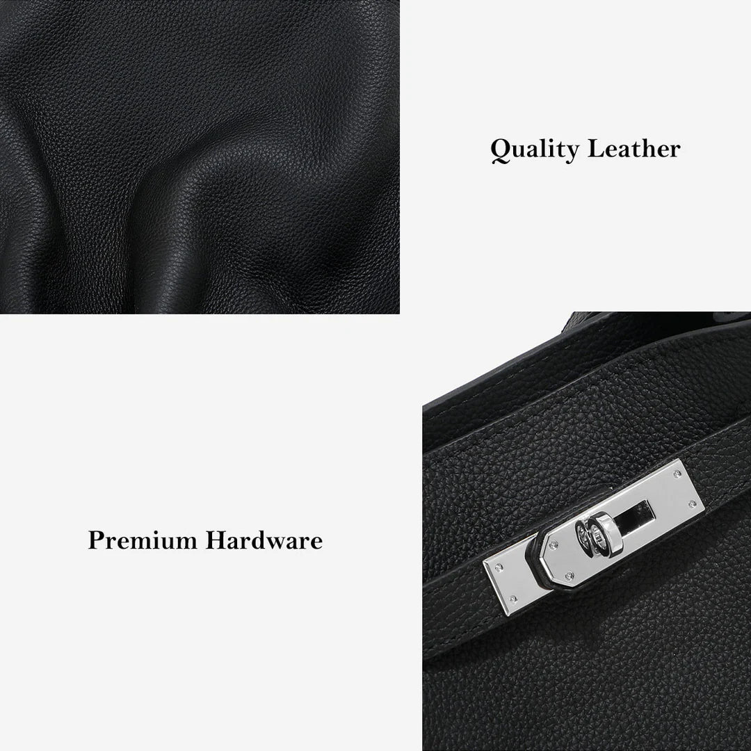 Bucket Bag in Top Grain Leather with Adjustable Strap detail image 9
