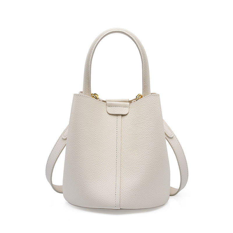Genuine Leather Bucket Bag for Women – Shoulder or Crossbody, 18x17x19 cm detail image 10