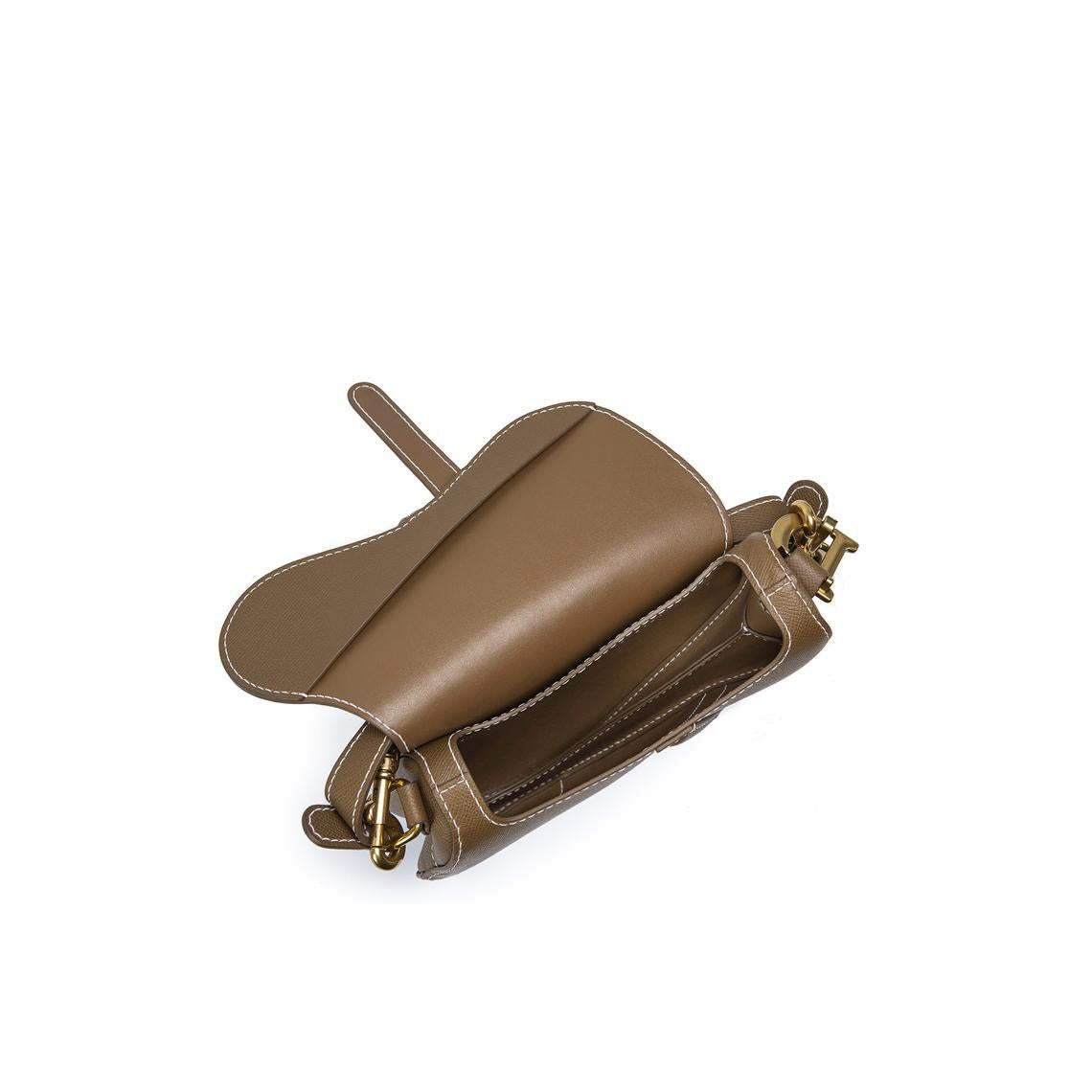 Hand Sewn Leather Crossbody Saddle Bag DIY Kit - Tan, Grey, Black detail image 4