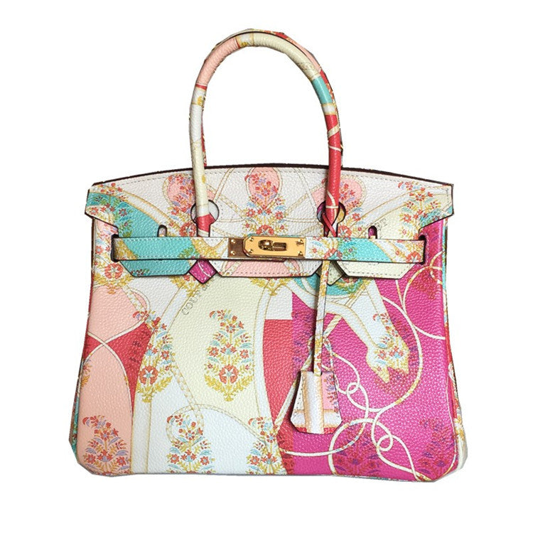Graffiti Top Handle Bag 30cm Top Grain Leather Shoulder Bag detail image 1