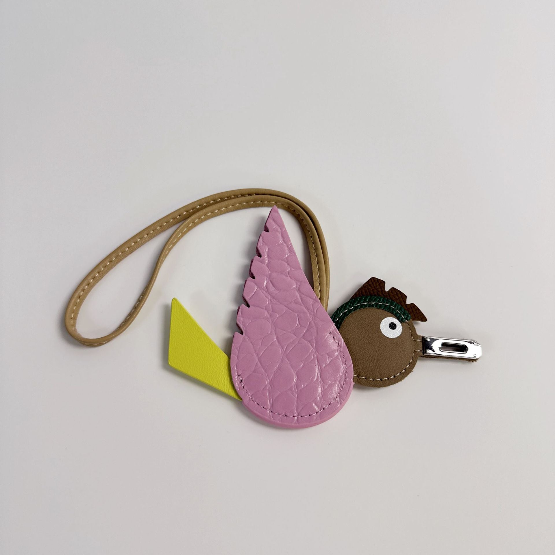 Top Grain Leather Birdy Bag Charm and Keychain detail image 7