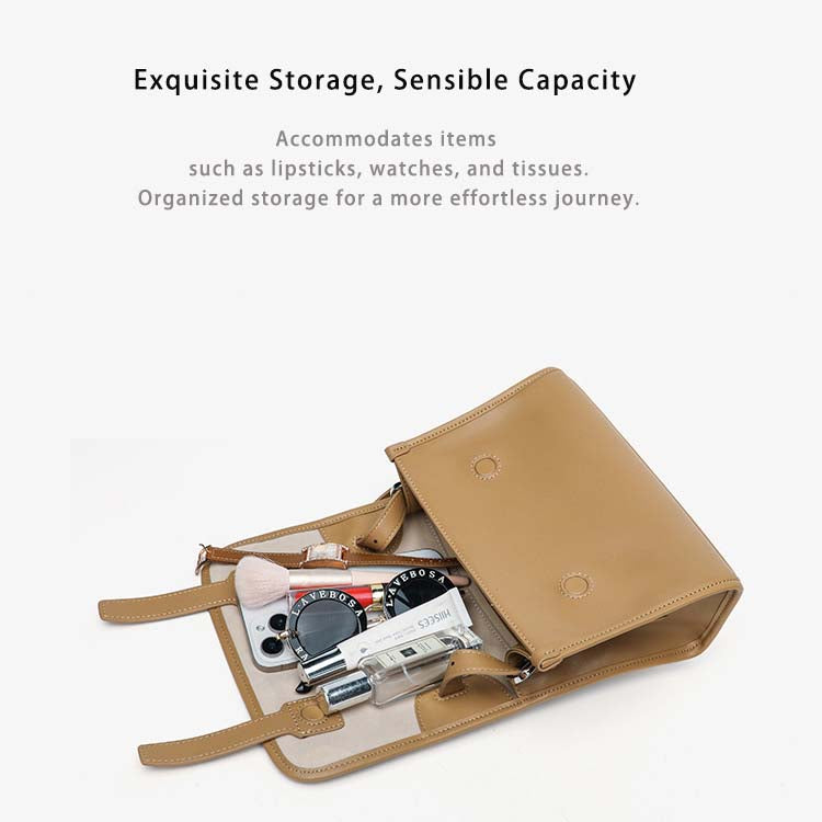 Retro Top-Grain Cowhide Mini Crossbody Bag - Vintage Genuine Leather Small Square Satchel for Women detail image 6