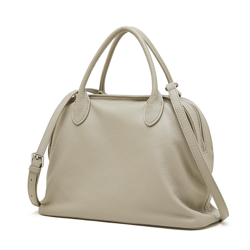 Vintage Top Grain Leather Bowling Bag with Dual Carry Options detail image 6