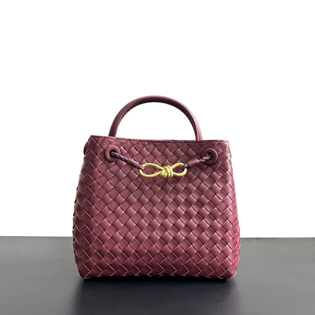 Woven Leather Tote Bag - Retro Knot Shoulder Bag & Handbag detail image 6