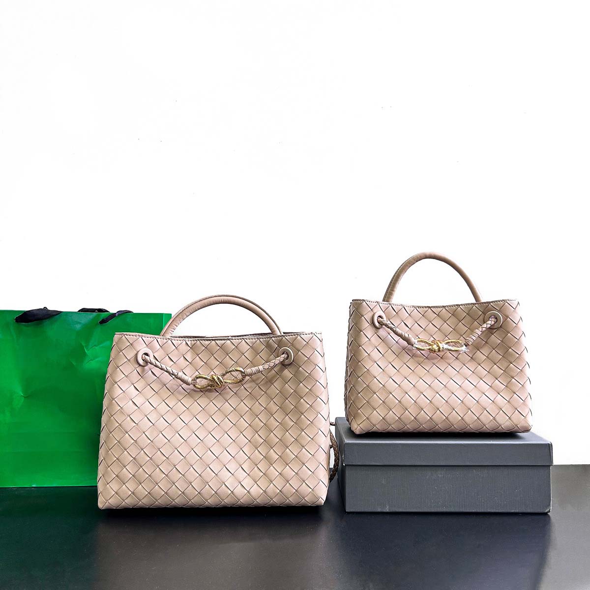Woven Leather Tote Bag - Retro Knot Shoulder Bag & Handbag detail image 11