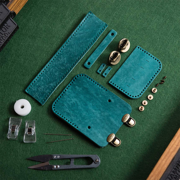 Handsewn Mini Satchel Bag Charm in Vegetable Tanned Leather detail image 9