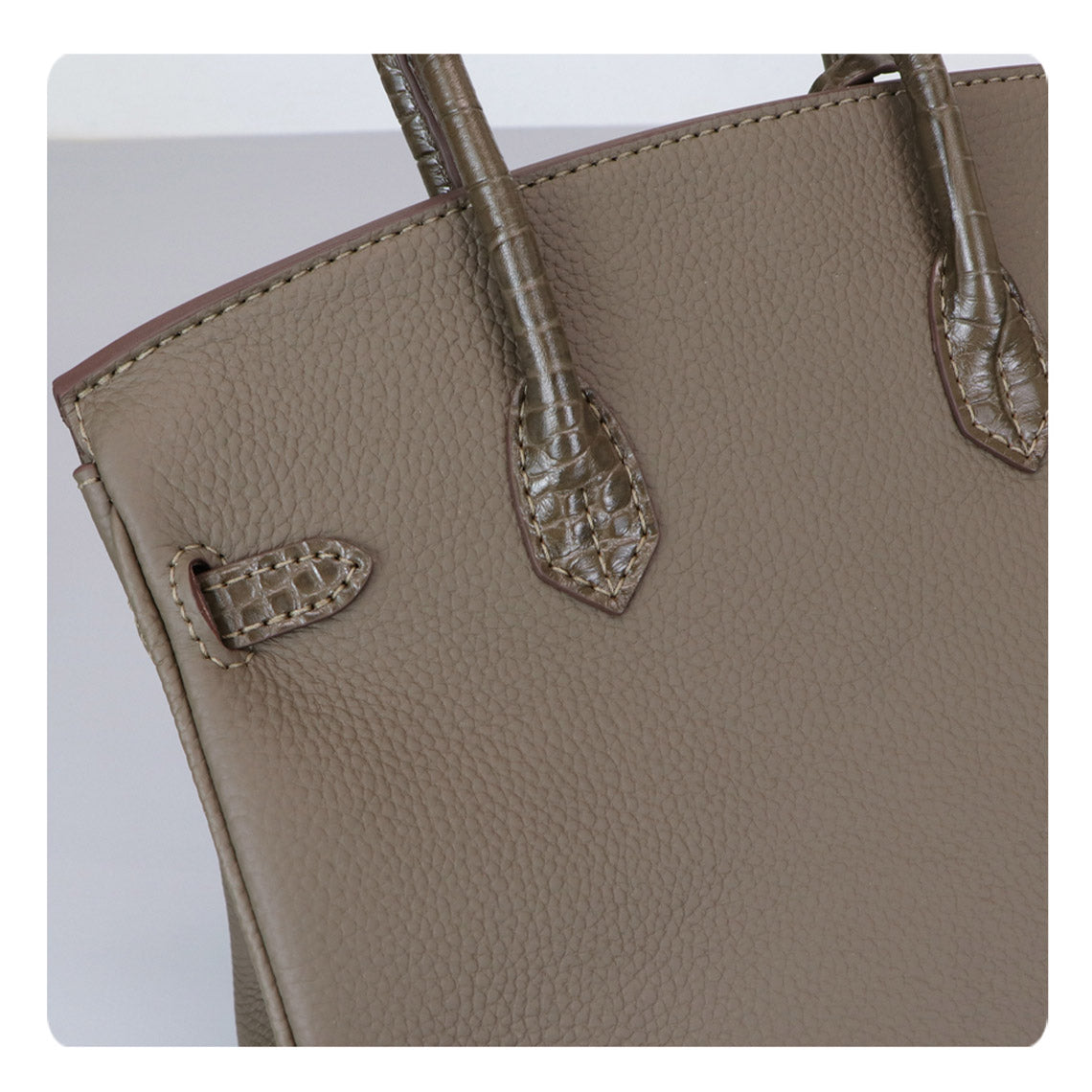 Top Grain Leather Bi-Color Bag DIY Kit with Pre-Punched Panels detail image 7