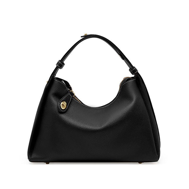Genuine Leather Satchel Bag with Top Zipper, Adjustable Shoulder Strap, 2-Way Carry product image 1