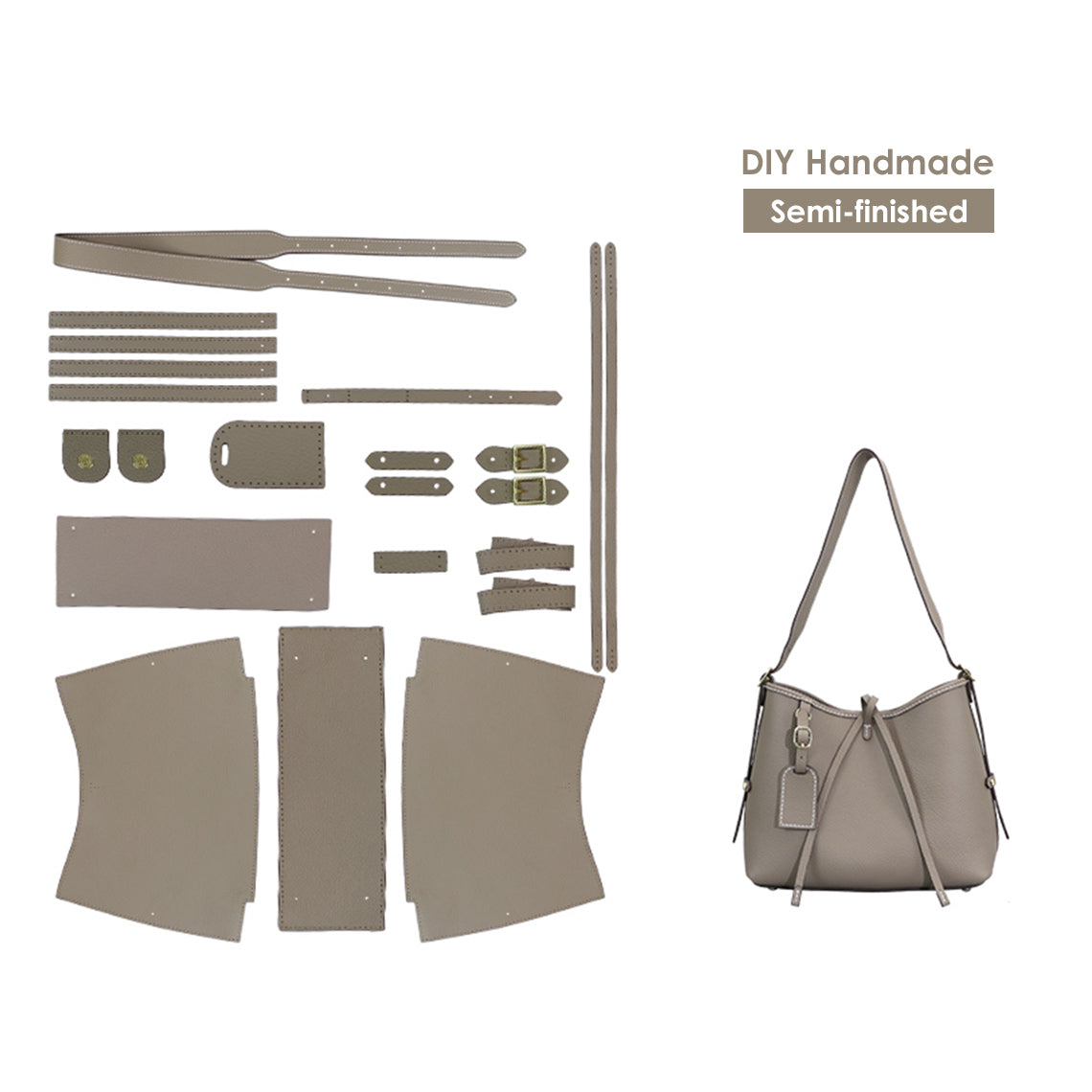 Top Grain Leather Carry Shoulder Bag DIY Kit – Hand Sewn by You product image 1