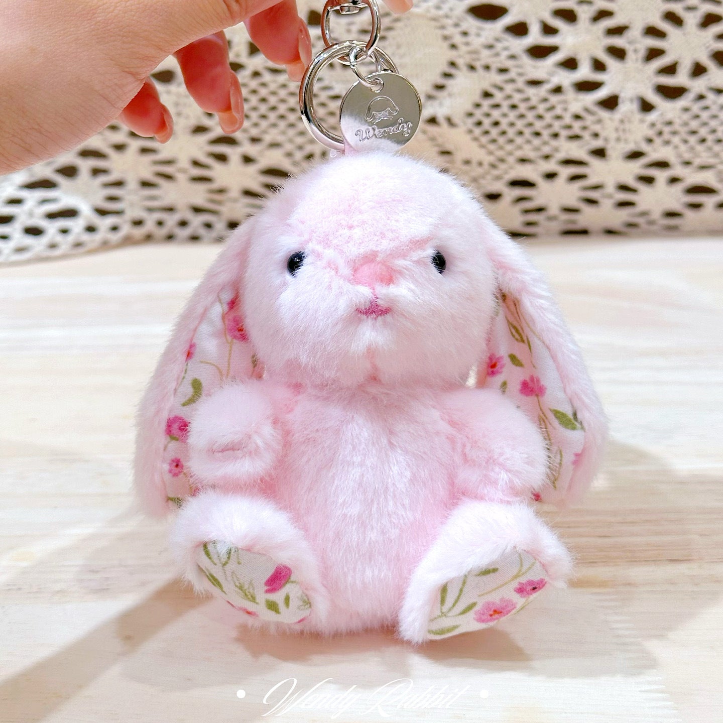 Baby Bunny Bag Charm – Soft Plush Keychain in 6 Colors detail image 3