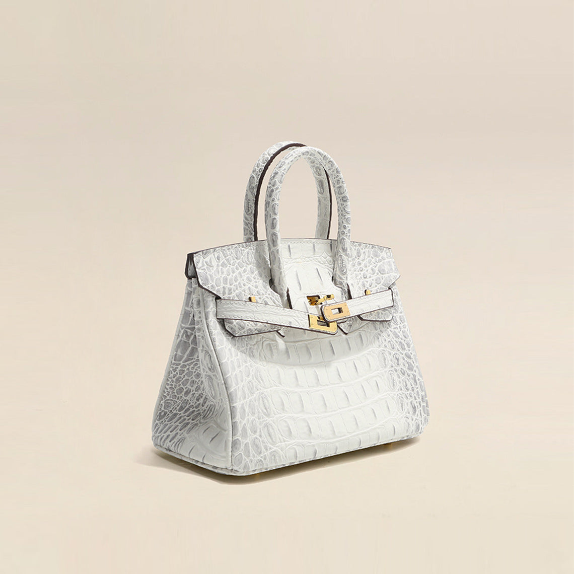 Crocodile Embossed Leather Top Handle Bag 30 – Medium detail image 2