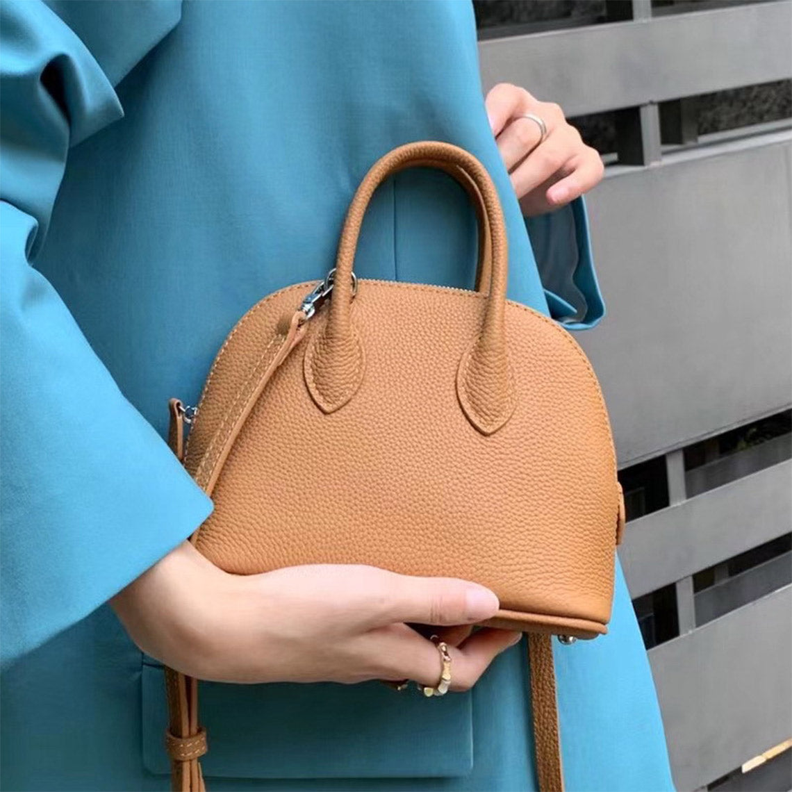 Mini Bowling Handbag in Top Grain Leather – 10 Colors product image 1