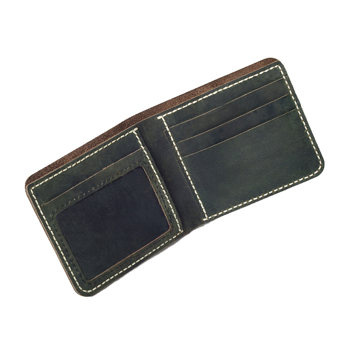 Crazy Horse Leather Vintage Slim Wallet DIY Kit – Heritage Brown, Green, Black detail image 6